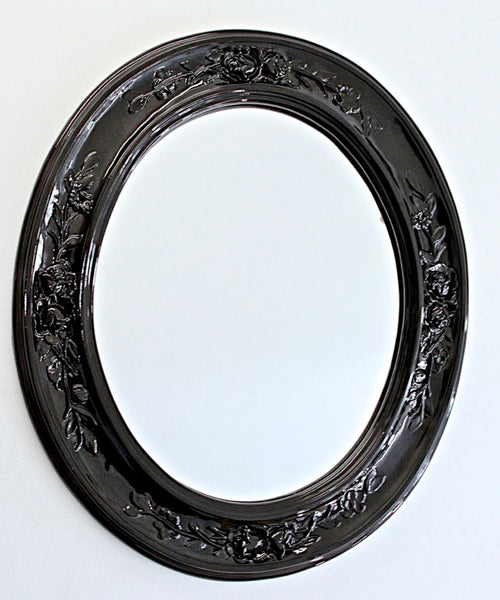 Oval Mirror Glossy Black