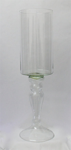 Candle Holder Hurricane Small - Light Green Glass (15cm x 40cm) 1