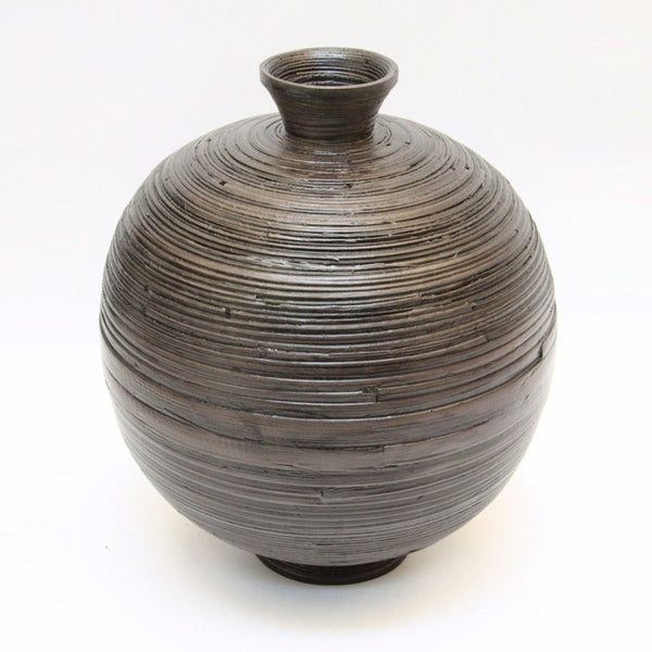 Raw Matte Black Bamboo Vase – Original (36cm)