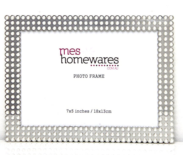 Photo Frame Shiny Tin and Pearls