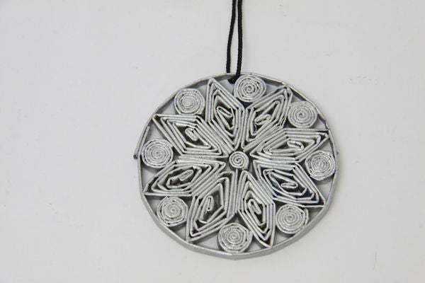 Christmas Decoration Paper Bauble Silver 1
