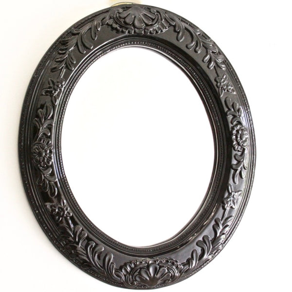 Oval Mirror Glossy Black