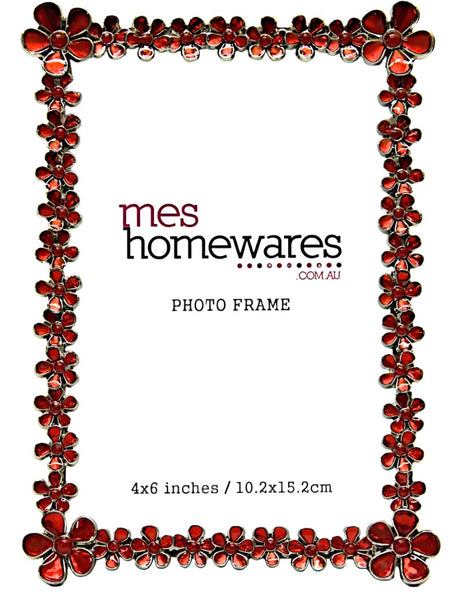 Photo Frame Red Flowers 4×6