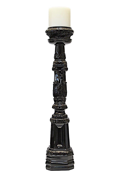 Candle Holder  Glossy Black