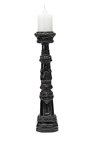 Candle Holder  Glossy Black