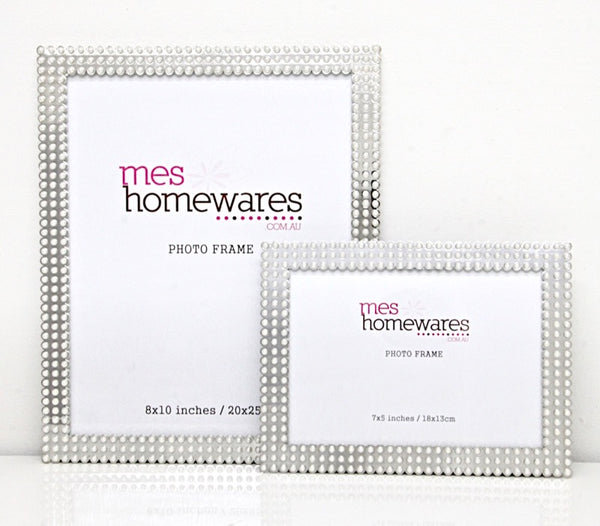 Photo Frame Shiny Tin and Pearls