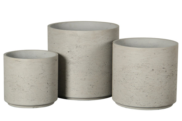 Short Cylinder Set of 3  Grey Washed. Min order 2 sets
