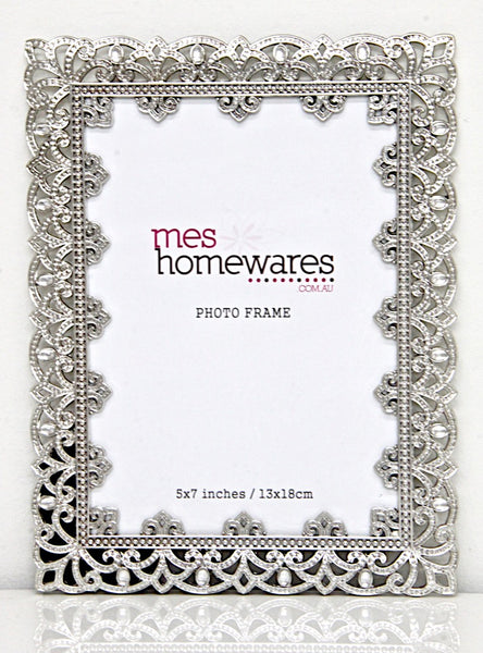 Photo Frame Victoria Lace Shiny Tin