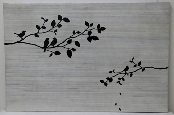 Wall Art Bird and Branch White wash