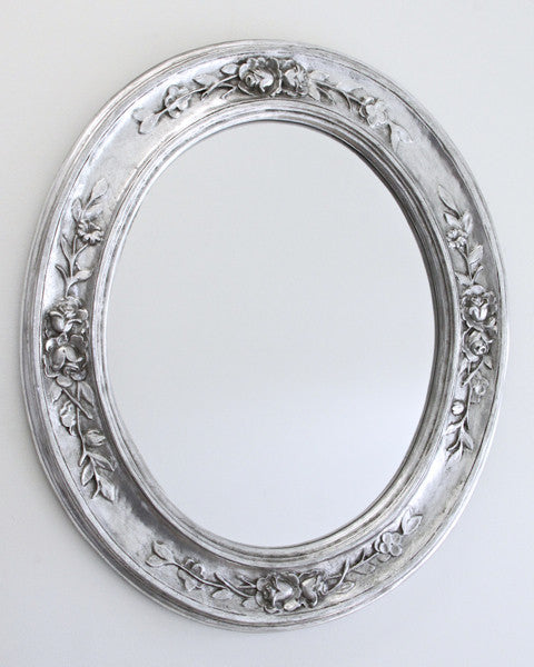 Oval Mirror Silver Leaf 1