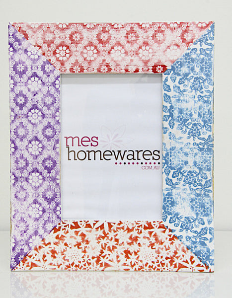 Photo Frame 4 Pattern Photo Frame, Wooden, Patterns – Mes Homewares