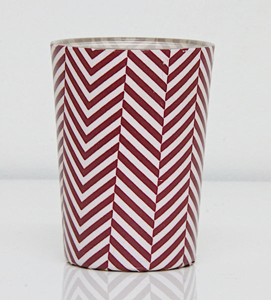 Tea Light holder Red Stripes Large 1