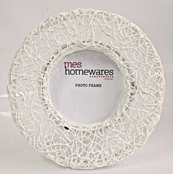 Photo frame Cotton thread round iron D20, white 1
