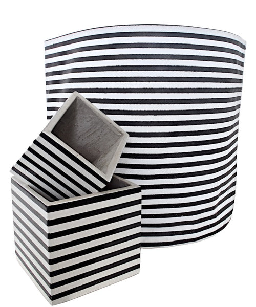 Bag - Large Black and White Stripe