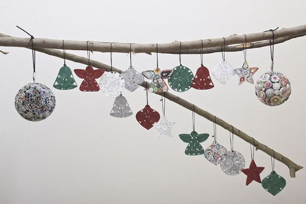 Recycled Paper Christmas Decorations