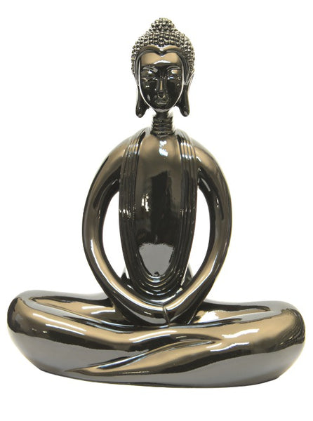 S161AB_sitting_buddha_glossy_black_38cm