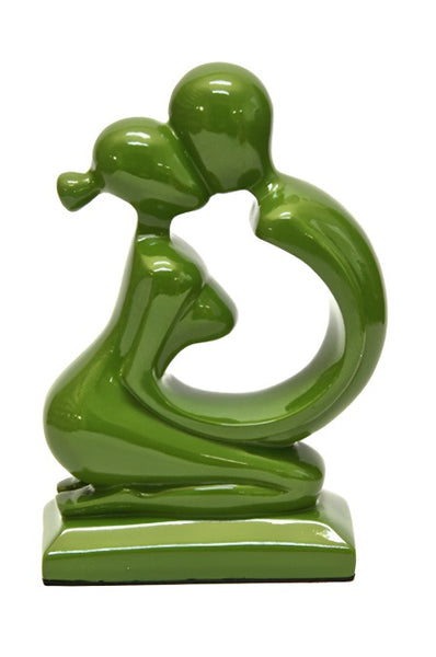 Boy and Girl Statue – Glossy Green (19cm)