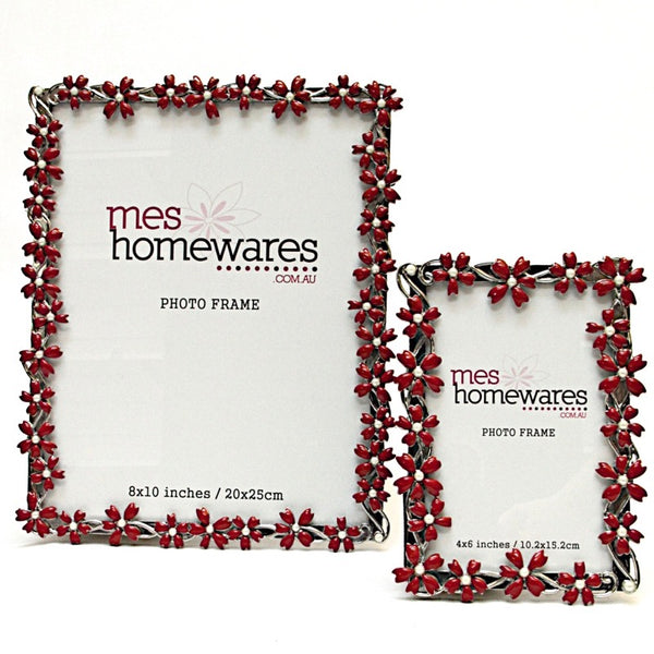 Photo Frame Few Flowers Red