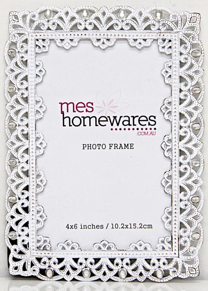 Photo Frame Victoria Lace White