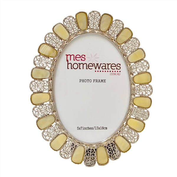 Mother of Pearl and Filigree Oval